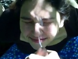 Friend lets me unload a thick nut on her face