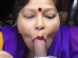 Desi aunty giving blowjob and deepthroat drank cum