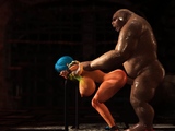Beautiful female elf gets fucked by the big ogre in dungeon