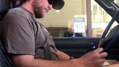 Horny Guy Bustin A Nut at the Bank ( Hands free Public Cum )