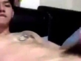 asian twink jerking off on bed on cam (1'12'')