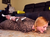 Amateur redhead Jacqueline with glasses masturbates
