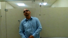 Jerking in a public restroom