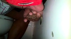 Glory hole cock sucking with cum swallow..