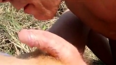 Old Man Blows His Friends Cock In The Dunes