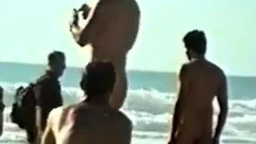 Str8 big dick on beach