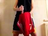 cums on gym shorts