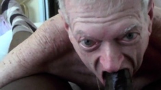 Grandpa sucks and eats cum