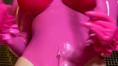 two women fetish latex asslicking and anal mff