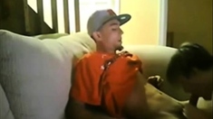 Slim Str8 Thug Boy enjoys Dad's BJ