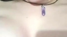 Big boob brunette masturbates on webcam