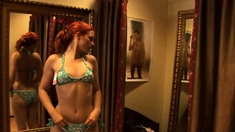 Petite amateur redheaded teen pisses and sucks cock