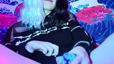 Stacked brunette goes solo toys and masturbation