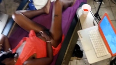Black and ebony babes get a stiff dick