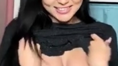 Small titted babe toys her pussy on webcam