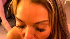 hot amateur milf giving blowjob and getting fucked