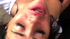 Amateur Bikini Babe in Blue is POV Blowjob Slut