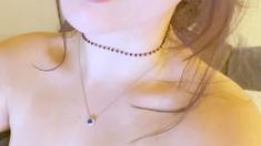 Big boob brunette masturbates on webcam