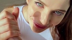 Sexy Teen Brunette Chick Handjobs POV