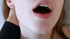 Teen brunette serving POV