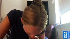 Blonde Amateur MILF Gives a Nice Blowjob
