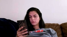 Brunette Tranny jerking in hard dick in solo Webcam