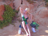 Busty amateur blonde solo