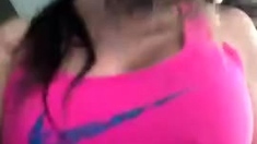 Busty brunette anal solo masturbation