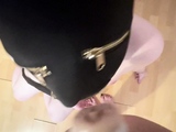 Big tit brunette sucks a big cock POV