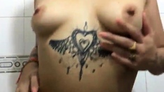 Small titted brunette amateur anal nailed at home