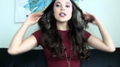 Amateur Busty Brunette Masturbates And Does Hand Job