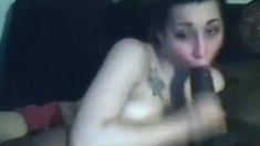 Girl's Interracial BBC Blowjob