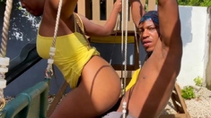 Big Black Cock Fucks Ebony Babe on Playground
