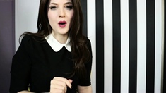 Cute amateur brunette naughty in solo jerking show on camera