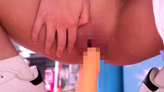 Asian busty teen getting toy fucked hard