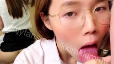 Japanese teen blowjob with creamy mustache