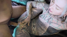 Hotel Room Creampie with Heavily Inked Girl