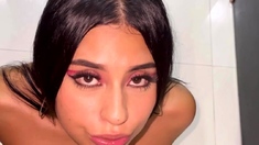 Roommate fucks me hard in the kitchen, what a delicious cum