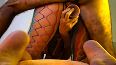 Hard Anal Masturbation with a Big Dildo and Creampie