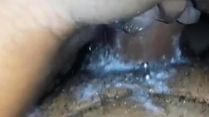 Ebony Amateur with Big Natural Tits Gets a POV Creampie