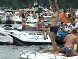 Spring break for college coeds outside and flashing for beads