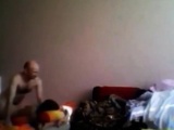 Bald man having fun with a girl