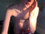 Uncircumcised redhead in undies