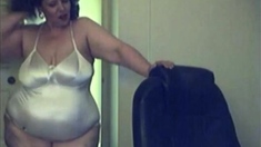 Bbw Granny In Sexy Satin Body