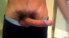 Arab In Bathroom And Shows His Long Cock